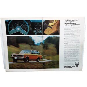 1974 Buick Opel Car 2 Page Original Print Ad 70s